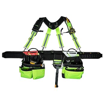 MELOTOUGH Reflective Safety Tool Belt with Suspenders Hi Vis